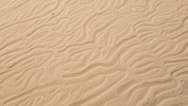 Desert Sand Texture with Ripples and Patterns, Close-up Surface View