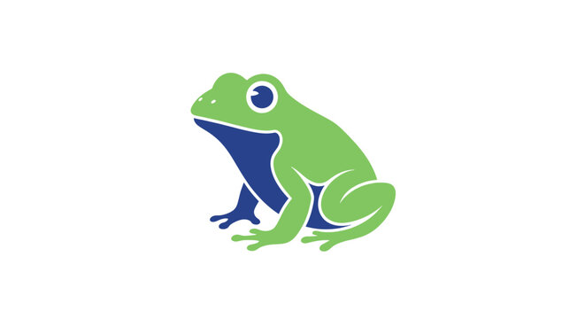 Vibrant green cartoon frog illustration.