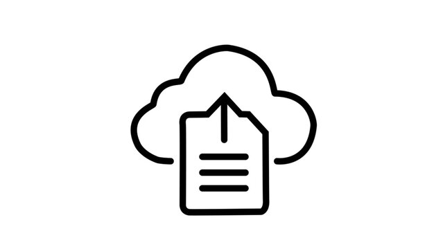 Cloud document upload icon for file transfer and backup