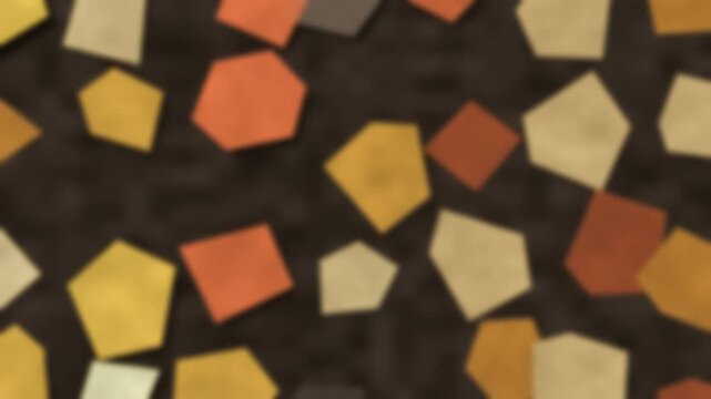 Abstract geometric shapes on brown background. 2d animation