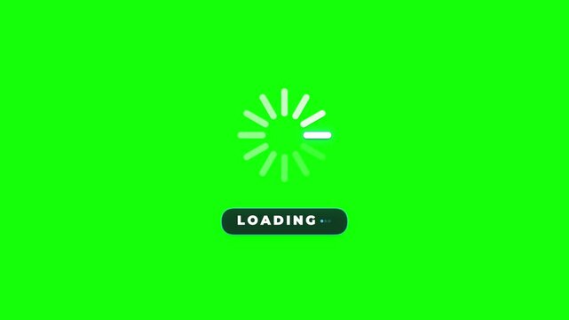 Generic loading spinner icon with digital progress bar animation