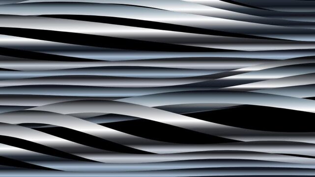 Abstract silver liquid waves background, smooth metallic flowing motion, chrome gradient animation for modern technology presentations