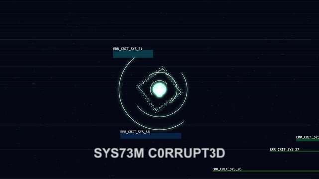 System Corrupted Glitch HUD Interface Animation