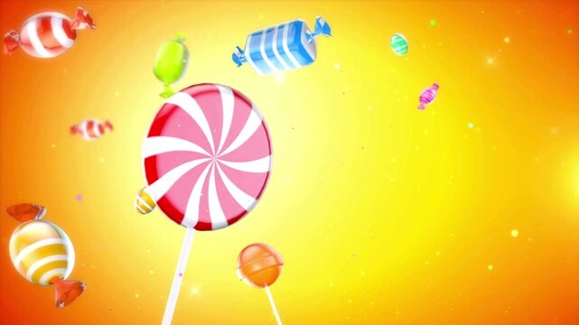 Colorful Candy Background Video with Sweet Treats, Bright Pastel Colors and Fun Dessert Theme