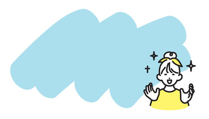 Fototapeta premium シンプル イラスト きらきらの笑顔で話す小学生の女の子 ベクターイラスト