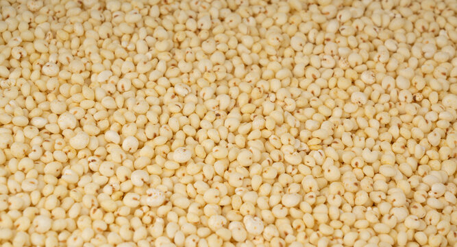 Puffed millet textured background