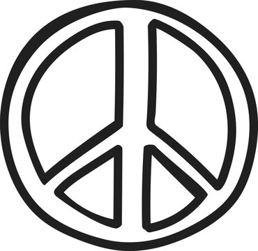 Cute Hand Drawn Peace Symbol Freedom Vector Icon