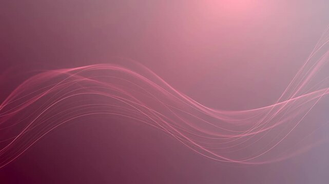 Abstract pink flowing light waves in a soft mauve gradient, minimalist graphic background for technology and motion concepts
