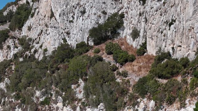 Aerial view of Mediterranean Steps on the Rock of Gibraltar, Gibraltar.