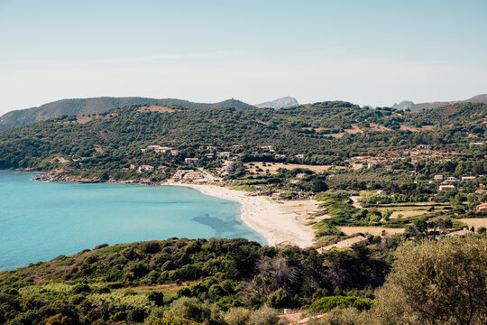 A quiet beach along the coast with the Mediterranean sea