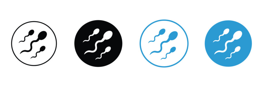 Sperm cell icon, male fertility and reproductive health symbol in clean line and glyph style for medical healthcare concepts