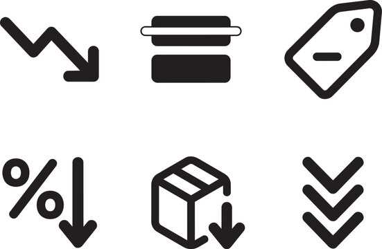 Business and logistics icons set depicting arrows and shipping symbols