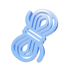 Blue glossy 3D rope coil icon isolated on black background © FOYJUL