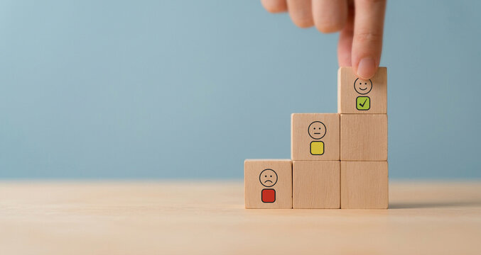 Survey customer or employee's satisfaction, feedback, rating, experience concept. Survey and evaluation for improvement, development. Customer or employee engagement with excellent process, service.