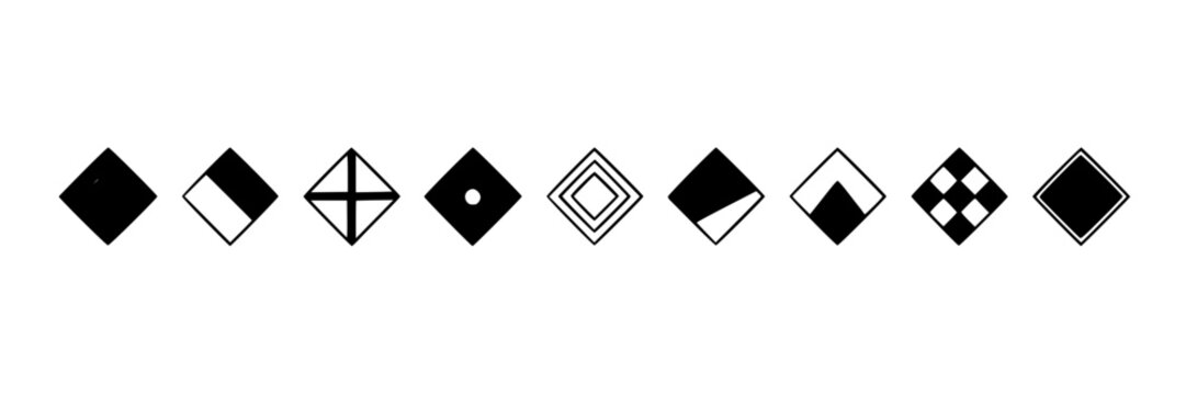 Geometric Ideogram Icons Set, Minimalist Design Elements, Abstract Symbols, Vector Graphics, Graphic Design. with Shapes