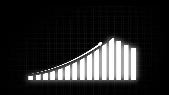 Business growth concept in graph chart showing marketing sales profit increasing to future target . growing business concept&nbsp;.Technology hud style computer animation.