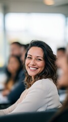 Fototapeta premium Smiling woman in business meeting
