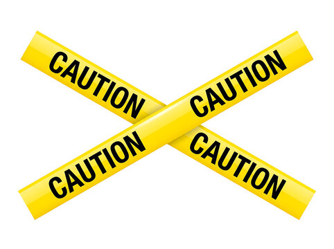 Caution Tape 3D Warning Barrier Isolated Illustration for Safety, Construction, Hazard, Security and Restricted Area Design