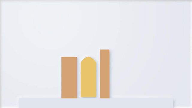 Minimalist Animated Cityscape Growth and Development Concept.