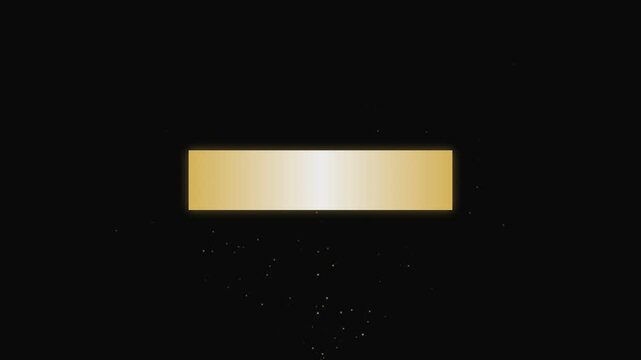 Abstract Golden Metallic Bar Animation on Black Background.