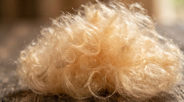 Natural kapok tree silky hollow fibers sustainable vegan down macro