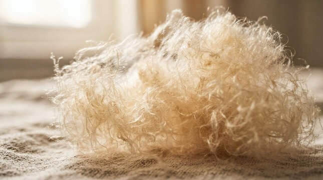 Natural kapok tree silky hollow fibers sustainable vegan down macro