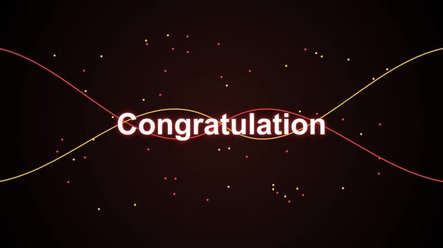 Elegant Congratulation Motion Graphics with Glowing Abstract Lines and Floating Particles.
