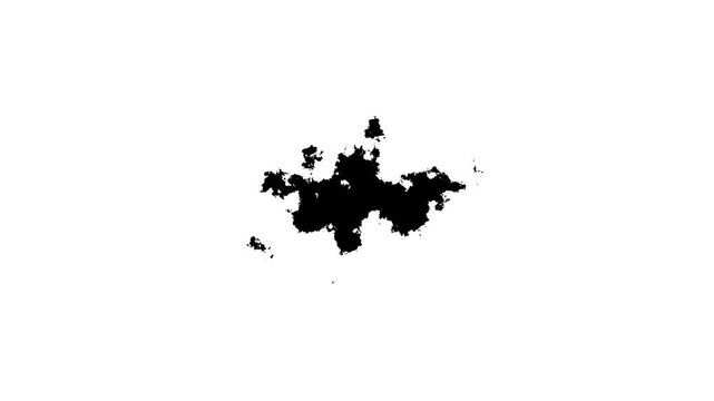 Ink drop Black ink flowing on white background.