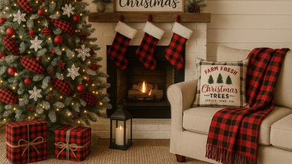 Obraz premium Cozy festive Christmas scene.