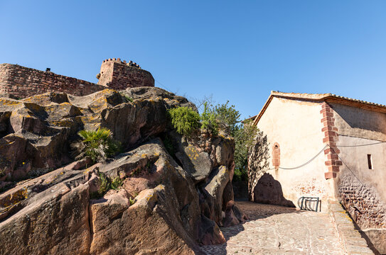 street in Vilafames, comarca of Plana Alta, province of Castellon, Valencian Community, Spain