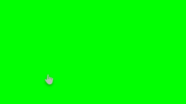 Mouse Cursor Clicking on Green Screen Background for Digital Interface.