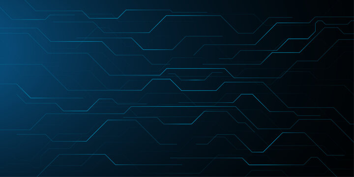 Futuristic circuit board background, dark blue digital technology pattern, abstract electronic motherboard vector for cyber security