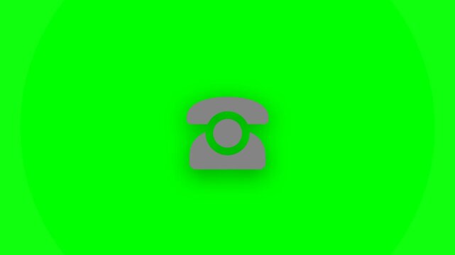 Call to Action - Animated Phone Icon and Text on Green Screen for Communication and Contact.