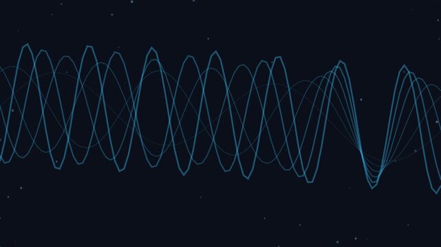 Dynamic Audio Frequency Sine Waves with Particles Background