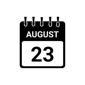 August 23 Calendar date Vector icon Illustration. Day calendar with date August 23. Checklist day calendar.