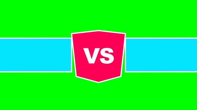 Versus Comparison Battle Screen with Green Screen Chroma Key Background for Editing and Gaming Content