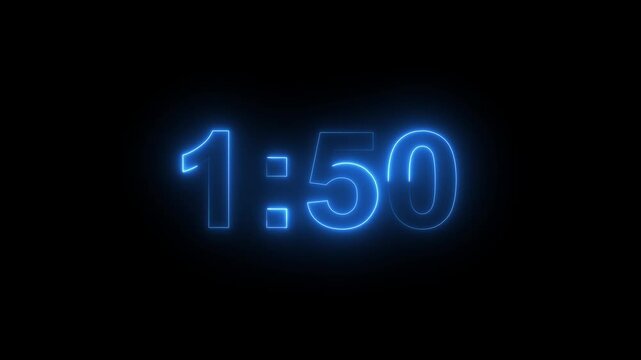 2 minutes Countdown timer, 2 minutes displays a timer counting down minutes and seconds.Motion graphics of concept