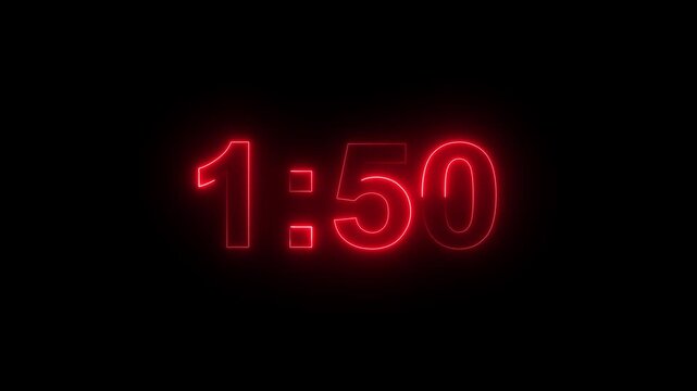 2 minutes Countdown timer, 2 minutes displays a timer counting down minutes and seconds.Motion graphics of concept