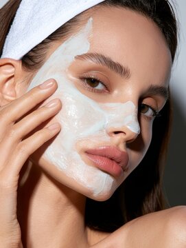 woman with evening ceramide barrier mask
