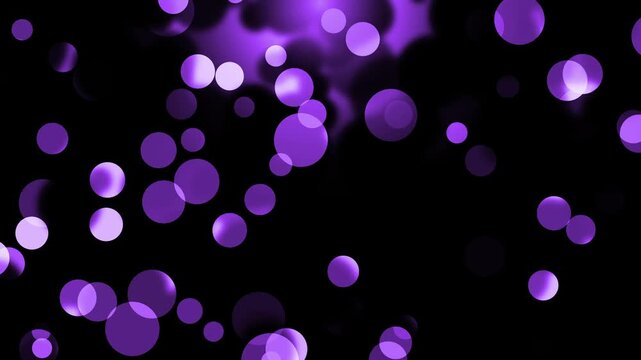 Abstract bokeh lights particles animation background, soft glowing circular highlights of varying sizes and brightness