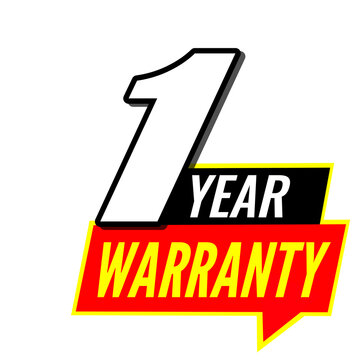 1 Year Warranty, One Year Product Guarantee, Warranty Coverage Label, Customer Protection Design