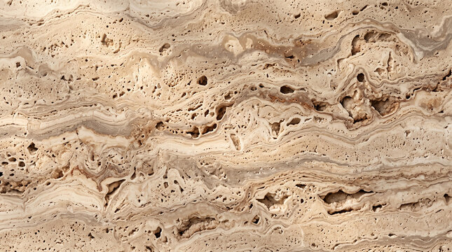 Natural Travertine Stone Texture Background with Detailed Porous Surface Pattern