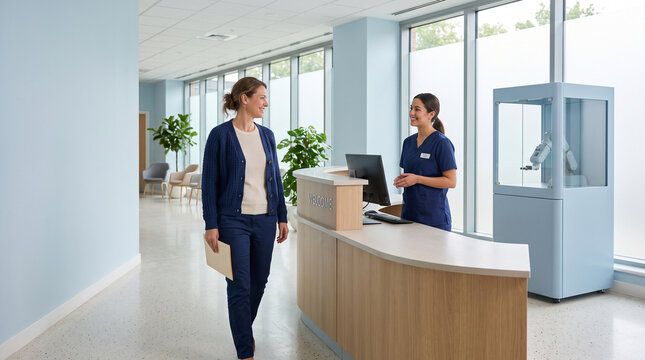 Patient arrives for a calm automated diagnostic appointment