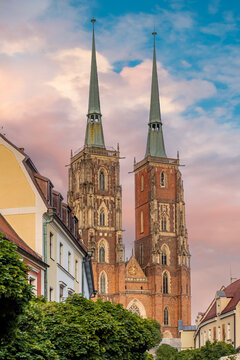 Cathedral of St. John the Baptist in Ostrow Tumski, Wroclaw, Poland.