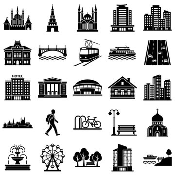 Minimalist vector illustration of the Kazan city skyline in Russia featuring iconic architecture such as the Kul Sharif Mosque and Kremlin on a clean white background.