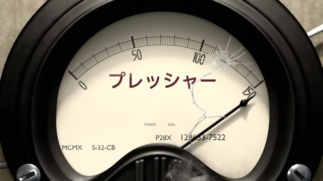 プレッシャーメーター - 重圧が積み重なり、プレッシャーが限界を超えて振り切れる。