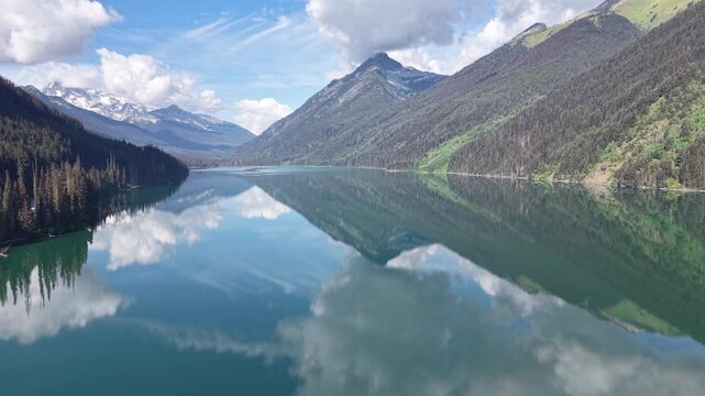Drone view at lake Duffey on Canada