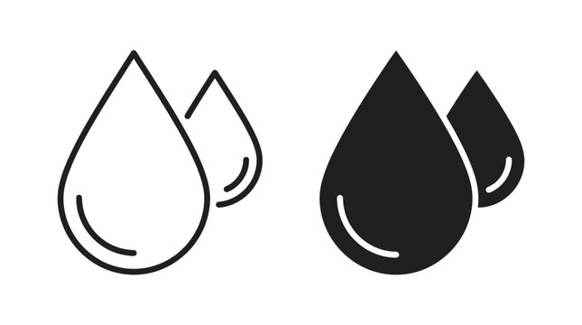 Water drop icon vector illustration in outline and solid style