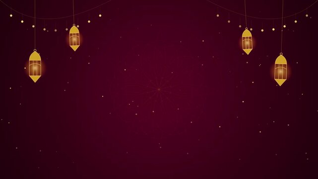 Islamic Lanterns Glowing Red Festive Motion Backdrop