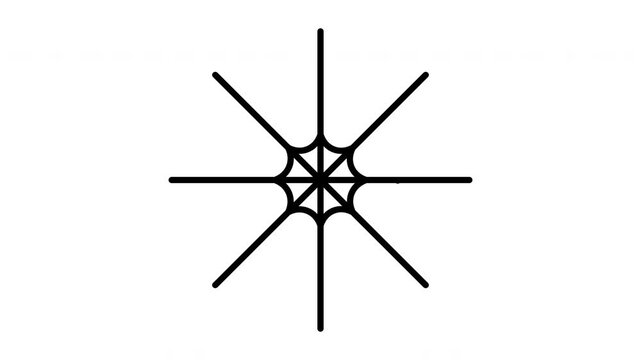 Spider web drawing animation element by element. Ideal for Halloween motion graphics, spooky party promos, spiderweb overlays, gothic design elements.
